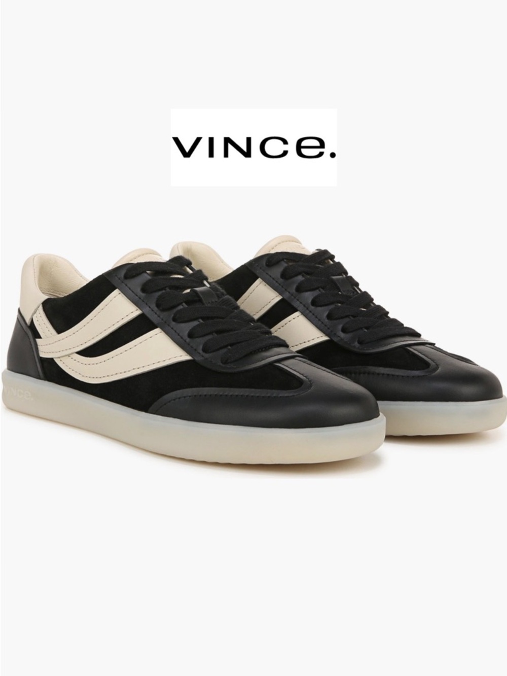 Vince Oasis Sneaker black and white women’s size 9.5 us. New with box